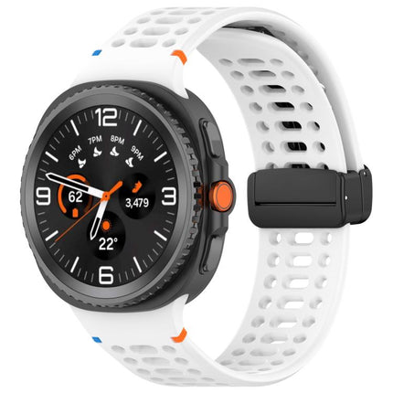 Magnetic Black Buckle Breathable Stitched Silicone Watch Band, For Samsung Galaxy Watch8 / Watch8 Classic - DealBuddy