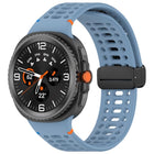 Magnetic Black Buckle Breathable Stitched Silicone Watch Band, For Samsung Galaxy Watch8 / Watch8 Classic - DealBuddy