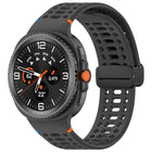Magnetic Black Buckle Breathable Stitched Silicone Watch Band