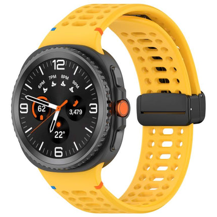 Magnetic Black Buckle Breathable Stitched Silicone Watch Band, For Samsung Galaxy Watch8 / Watch8 Classic - DealBuddy