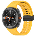 Magnetic Black Buckle Breathable Stitched Silicone Watch Band, For Samsung Galaxy Watch8 / Watch8 Classic - DealBuddy
