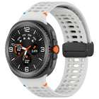Magnetic Black Buckle Breathable Stitched Silicone Watch Band, For Samsung Galaxy Watch8 / Watch8 Classic - DealBuddy