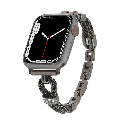 Copper Chain Diamonds Metal Watch Band, For Apple Watch 46mm / 49mm / 45mm / 44mm, For Apple Watch 42mm / 41mm / 40mm / 38mm - DealBuddy