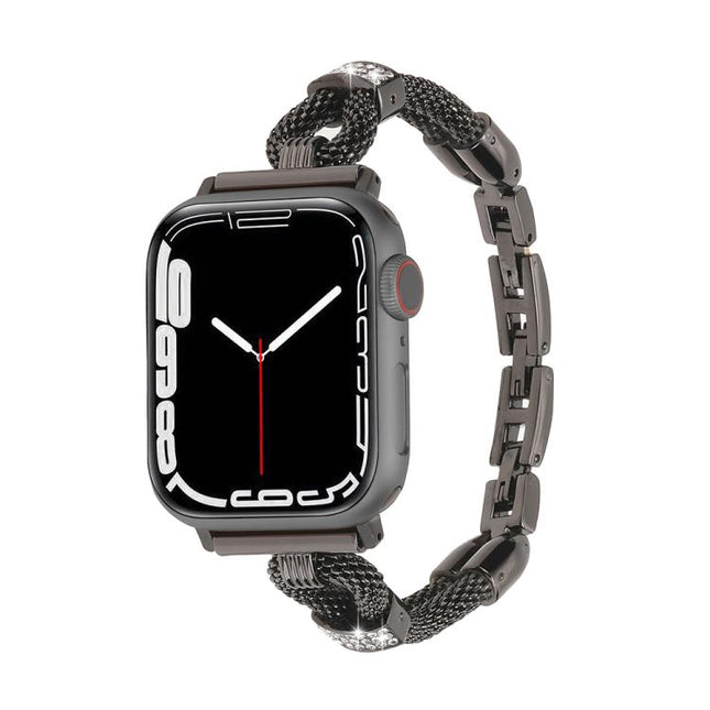 Copper Chain Diamonds Metal Watch Band, For Apple Watch 46mm / 49mm / 45mm / 44mm, For Apple Watch 42mm / 41mm / 40mm / 38mm - DealBuddy