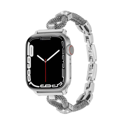 Copper Chain Diamonds Metal Watch Band, For Apple Watch 46mm / 49mm / 45mm / 44mm, For Apple Watch 42mm / 41mm / 40mm / 38mm - DealBuddy