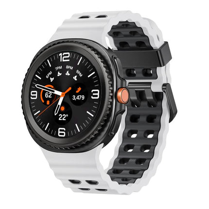 Ocean Style Quick Release Buckle Two Color Silicone Watch Band