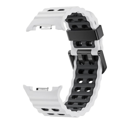 Ocean Style Quick Release Buckle Two Color Silicone Watch Band