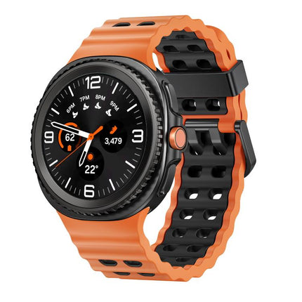 Ocean Style Quick Release Buckle Two Color Silicone Watch Band