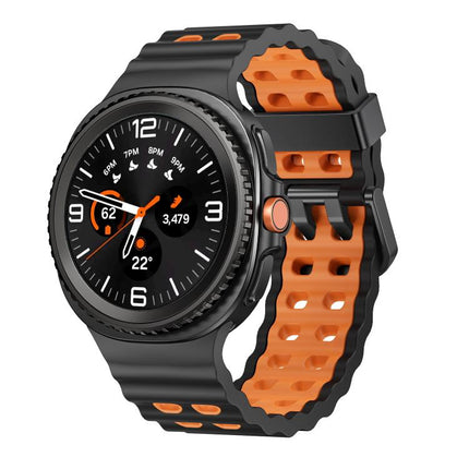 Ocean Style Quick Release Buckle Two Color Silicone Watch Band