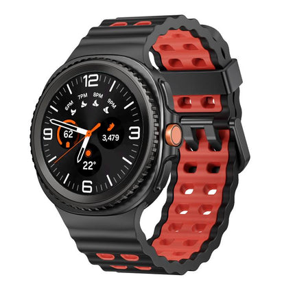 Ocean Style Quick Release Buckle Two Color Silicone Watch Band