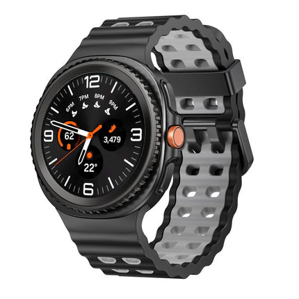 Ocean Style Quick Release Buckle Two Color Silicone Watch Band