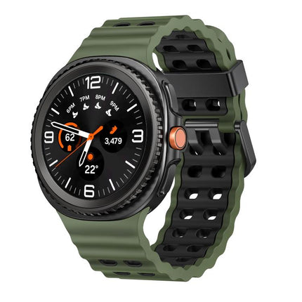Ocean Style Quick Release Buckle Two Color Silicone Watch Band