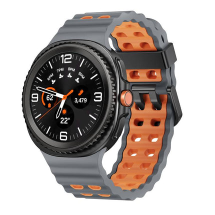 Ocean Style Quick Release Buckle Two Color Silicone Watch Band