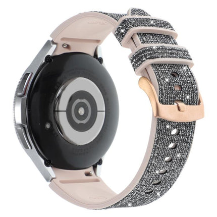 Glitter Silicone Hybrid Leather Watch Band, For Samsung Galaxy Watch 7 40 / 44mm - DealBuddy