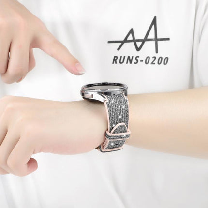 Glitter Silicone Hybrid Leather Watch Band