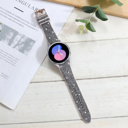 Glitter Silicone Hybrid Leather Watch Band, For Samsung Galaxy Watch 7 40 / 44mm - DealBuddy