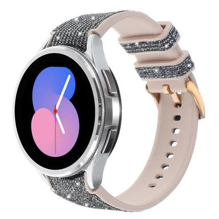 Glitter Silicone Hybrid Leather Watch Band, For Samsung Galaxy Watch 7 40 / 44mm - DealBuddy