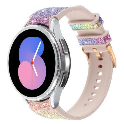 Glitter Silicone Hybrid Leather Watch Band, For Samsung Galaxy Watch 7 40 / 44mm - DealBuddy