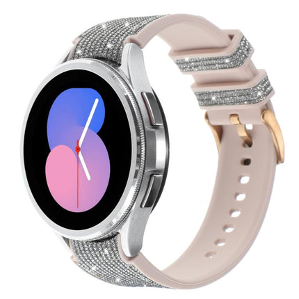 Glitter Silicone Hybrid Leather Watch Band, For Samsung Galaxy Watch 7 40 / 44mm - DealBuddy
