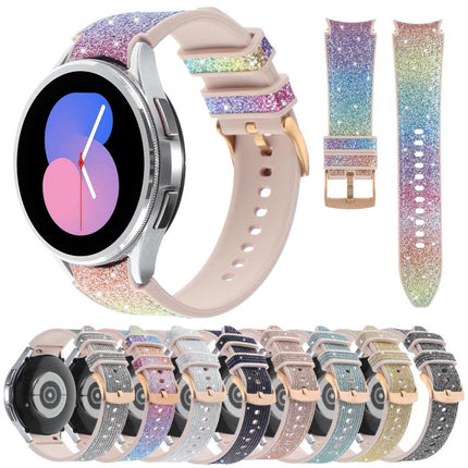 Glitter Silicone Hybrid Leather Watch Band, For Samsung Galaxy Watch 7 40 / 44mm - DealBuddy