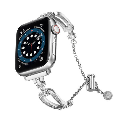 U-Shaped Diamond Bracelet Zinc Alloy Watch Band, For Apple Watch 46mm / 49mm / 45mm / 44mm, For Apple Watch 42mm / 41mm / 40mm / 38mm - DealBuddy