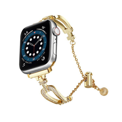 U-Shaped Diamond Bracelet Zinc Alloy Watch Band, For Apple Watch 46mm / 49mm / 45mm / 44mm, For Apple Watch 42mm / 41mm / 40mm / 38mm - DealBuddy