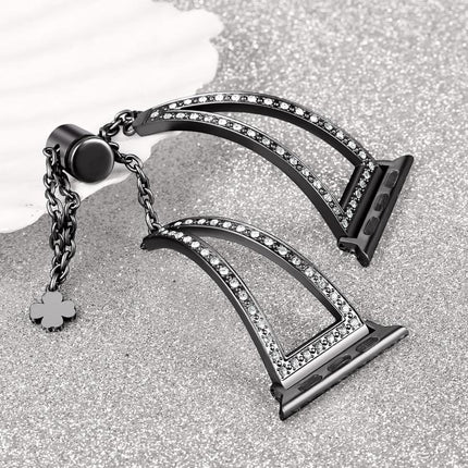 V-Shaped Diamond Zinc Alloy Watch Band, For Apple Watch 46mm / 49mm / 45mm / 44mm, For Apple Watch 42mm / 41mm / 40mm / 38mm - DealBuddy