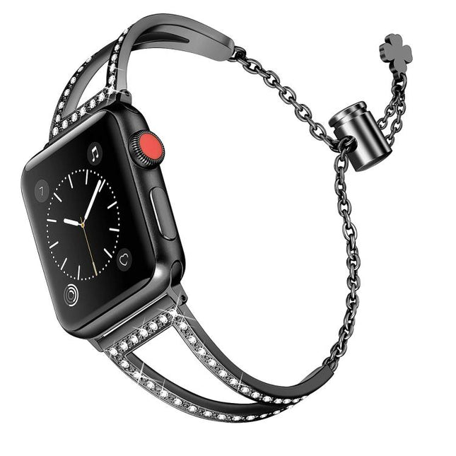 V-Shaped Diamond Zinc Alloy Watch Band, For Apple Watch 46mm / 49mm / 45mm / 44mm, For Apple Watch 42mm / 41mm / 40mm / 38mm - DealBuddy
