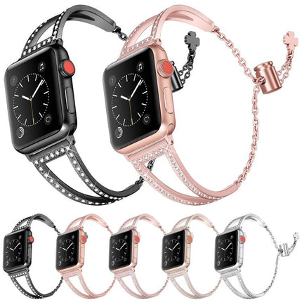 V-Shaped Diamond Zinc Alloy Watch Band, For Apple Watch 46mm / 49mm / 45mm / 44mm, For Apple Watch 42mm / 41mm / 40mm / 38mm - DealBuddy