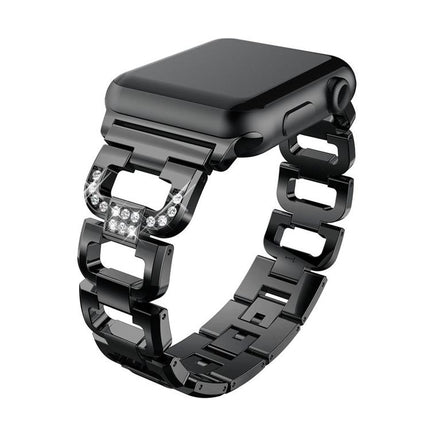 Square Diamond Zinc Alloy Watch Band, For Apple Watch 46mm / 49mm / 45mm / 44mm, For Apple Watch 42mm / 41mm / 40mm / 38mm - DealBuddy