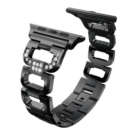 Square Diamond Zinc Alloy Watch Band, For Apple Watch 46mm / 49mm / 45mm / 44mm, For Apple Watch 42mm / 41mm / 40mm / 38mm - DealBuddy