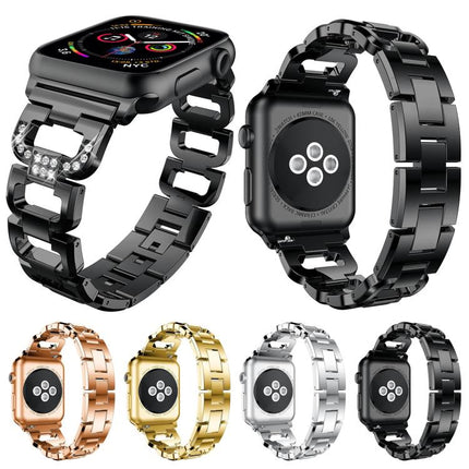 Square Diamond Zinc Alloy Watch Band, For Apple Watch 46mm / 49mm / 45mm / 44mm, For Apple Watch 42mm / 41mm / 40mm / 38mm - DealBuddy