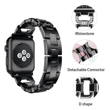 Square Diamond Zinc Alloy Watch Band, For Apple Watch 46mm / 49mm / 45mm / 44mm, For Apple Watch 42mm / 41mm / 40mm / 38mm - DealBuddy