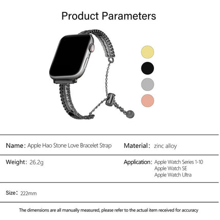 White Stone Love Bracelet Zinc Alloy Watch Band, For Apple Watch 46mm / 49mm / 45mm / 44mm, For Apple Watch 42mm / 41mm / 40mm / 38mm - DealBuddy