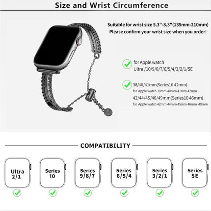 White Stone Love Bracelet Zinc Alloy Watch Band, For Apple Watch 46mm / 49mm / 45mm / 44mm, For Apple Watch 42mm / 41mm / 40mm / 38mm - DealBuddy
