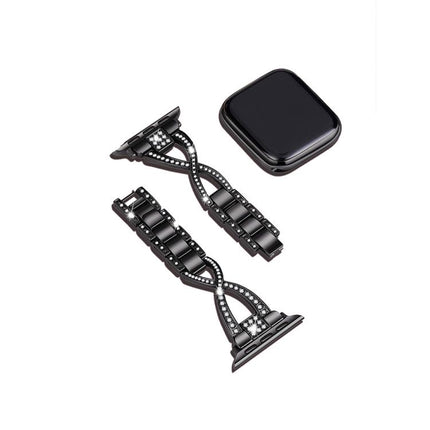 Crossed Diamond Zinc Alloy Watch Band, For Apple Watch 46mm / 49mm / 45mm / 44mm, For Apple Watch 42mm / 41mm / 40mm / 38mm - DealBuddy