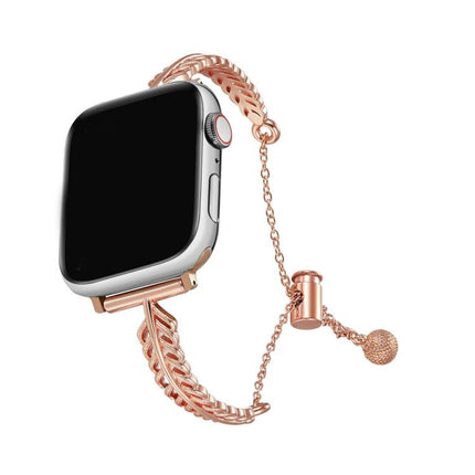 Metal Feather Copper Zinc Alloy Watch Band, For Apple Watch 46mm / 49mm / 45mm / 44mm, For Apple Watch 42mm / 41mm / 40mm / 38mm - DealBuddy