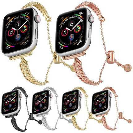 Metal Feather Copper Zinc Alloy Watch Band, For Apple Watch 46mm / 49mm / 45mm / 44mm, For Apple Watch 42mm / 41mm / 40mm / 38mm - DealBuddy