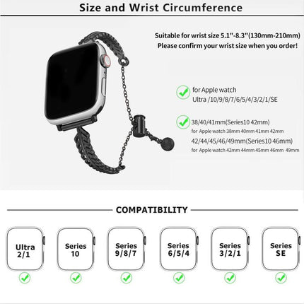 Metal Feather Copper Zinc Alloy Watch Band, For Apple Watch 46mm / 49mm / 45mm / 44mm, For Apple Watch 42mm / 41mm / 40mm / 38mm - DealBuddy