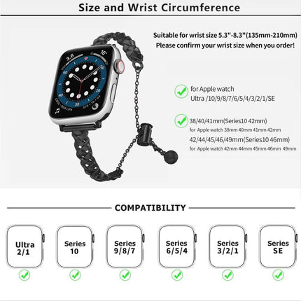 Braid Metal Glossy Zinc Alloy Watch Band, For Apple Watch 46mm / 49mm / 45mm / 44mm, For Apple Watch 42mm / 41mm / 40mm / 38mm - DealBuddy