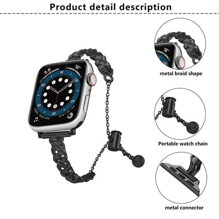 Braid Metal Glossy Zinc Alloy Watch Band, For Apple Watch 46mm / 49mm / 45mm / 44mm, For Apple Watch 42mm / 41mm / 40mm / 38mm - DealBuddy