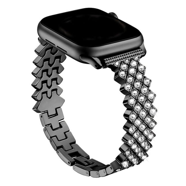 Rhombic Diamond Zinc Alloy Watch Band, For Apple Watch 46mm / 49mm / 45mm / 44mm, For Apple Watch 42mm / 41mm / 40mm / 38mm - DealBuddy