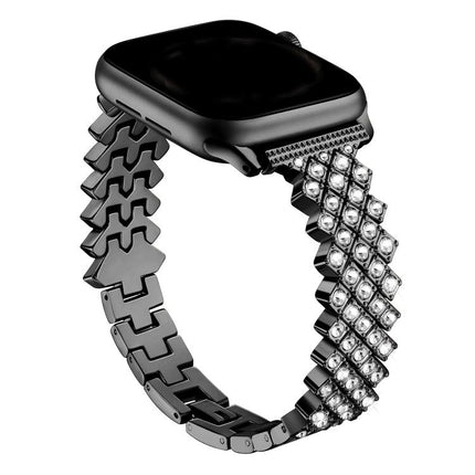 Rhombic Diamond Zinc Alloy Watch Band, For Apple Watch 46mm / 49mm / 45mm / 44mm, For Apple Watch 42mm / 41mm / 40mm / 38mm - DealBuddy