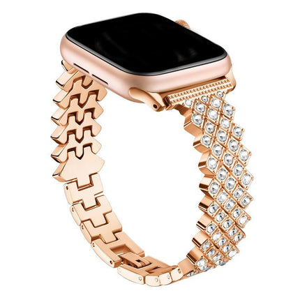 Rhombic Diamond Zinc Alloy Watch Band, For Apple Watch 46mm / 49mm / 45mm / 44mm, For Apple Watch 42mm / 41mm / 40mm / 38mm - DealBuddy