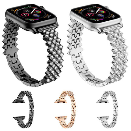 Rhombic Diamond Zinc Alloy Watch Band, For Apple Watch 46mm / 49mm / 45mm / 44mm, For Apple Watch 42mm / 41mm / 40mm / 38mm - DealBuddy