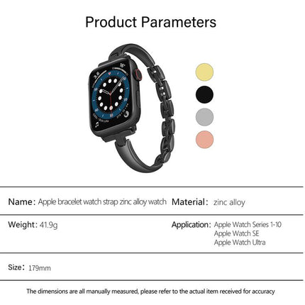 Metal Bracelets Zinc Alloy Watch Band, For Apple Watch 46mm / 49mm / 45mm / 44mm, For Apple Watch 42mm / 41mm / 40mm / 38mm - DealBuddy