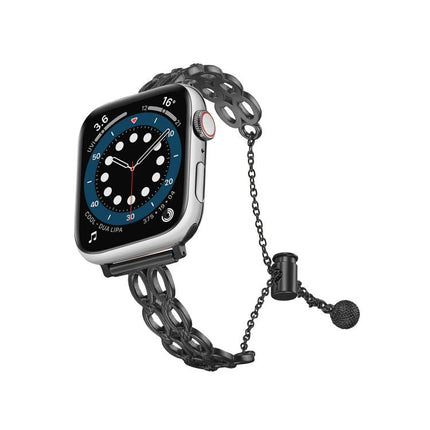 Double Ring Chain Zinc Alloy Watch Band, For Apple Watch 46mm / 49mm / 45mm / 44mm, For Apple Watch 42mm / 41mm / 40mm / 38mm - DealBuddy