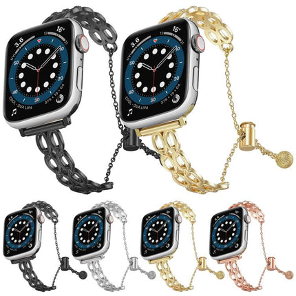 Double Ring Chain Zinc Alloy Watch Band, For Apple Watch 46mm / 49mm / 45mm / 44mm, For Apple Watch 42mm / 41mm / 40mm / 38mm - DealBuddy
