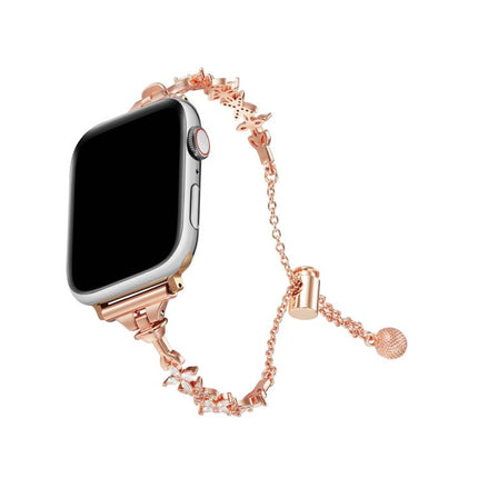 Four Leaf Clover Diamond Zinc Alloy Watch Band, For Apple Watch 46mm / 49mm / 45mm / 44mm, For Apple Watch 42mm / 41mm / 40mm / 38mm - DealBuddy