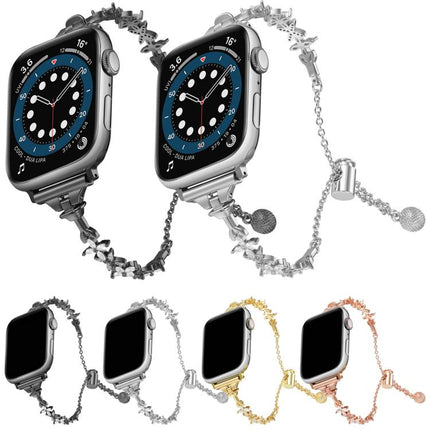 Four Leaf Clover Diamond Zinc Alloy Watch Band, For Apple Watch 46mm / 49mm / 45mm / 44mm, For Apple Watch 42mm / 41mm / 40mm / 38mm - DealBuddy